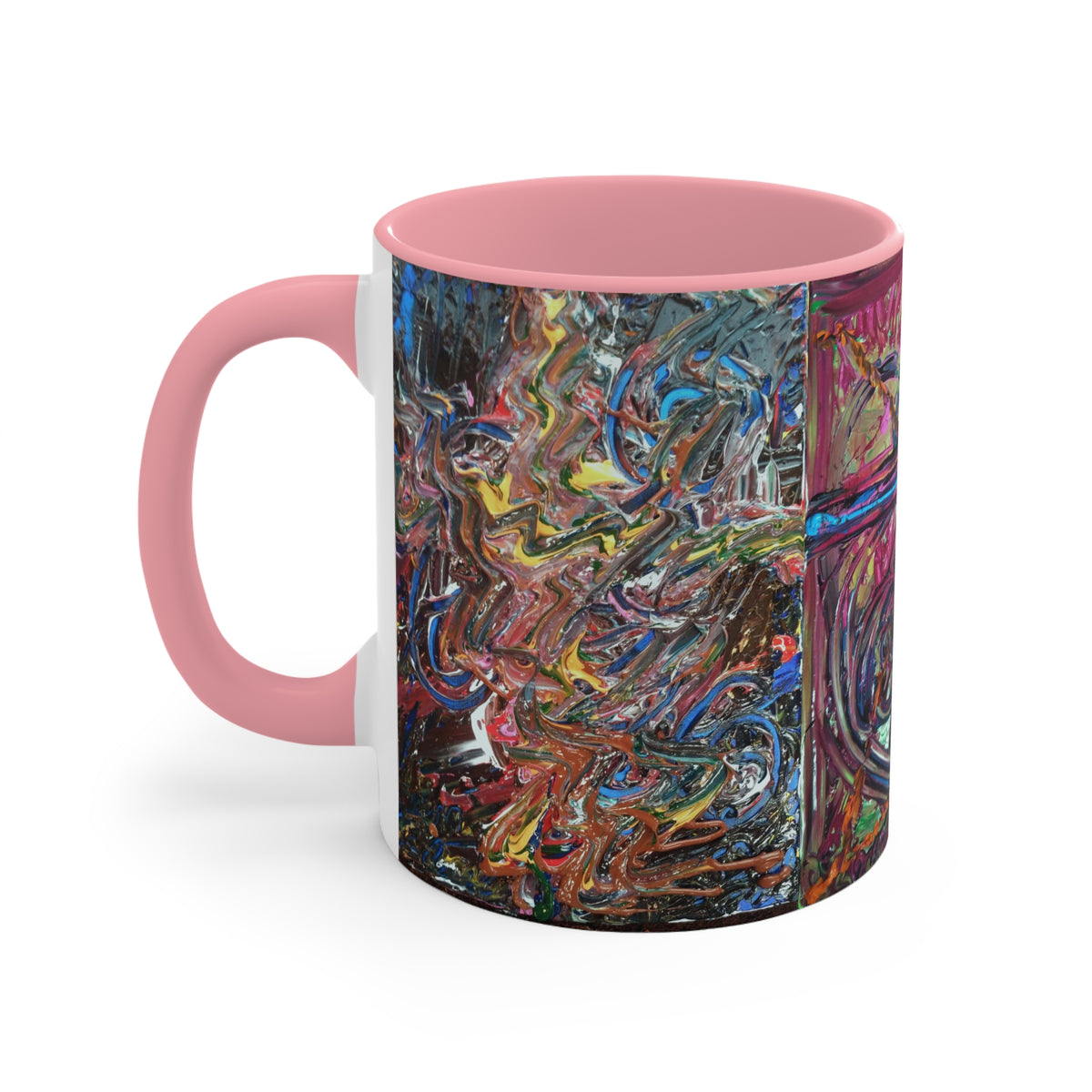 Abstract Colorburst Accent Mug — Pink Interior