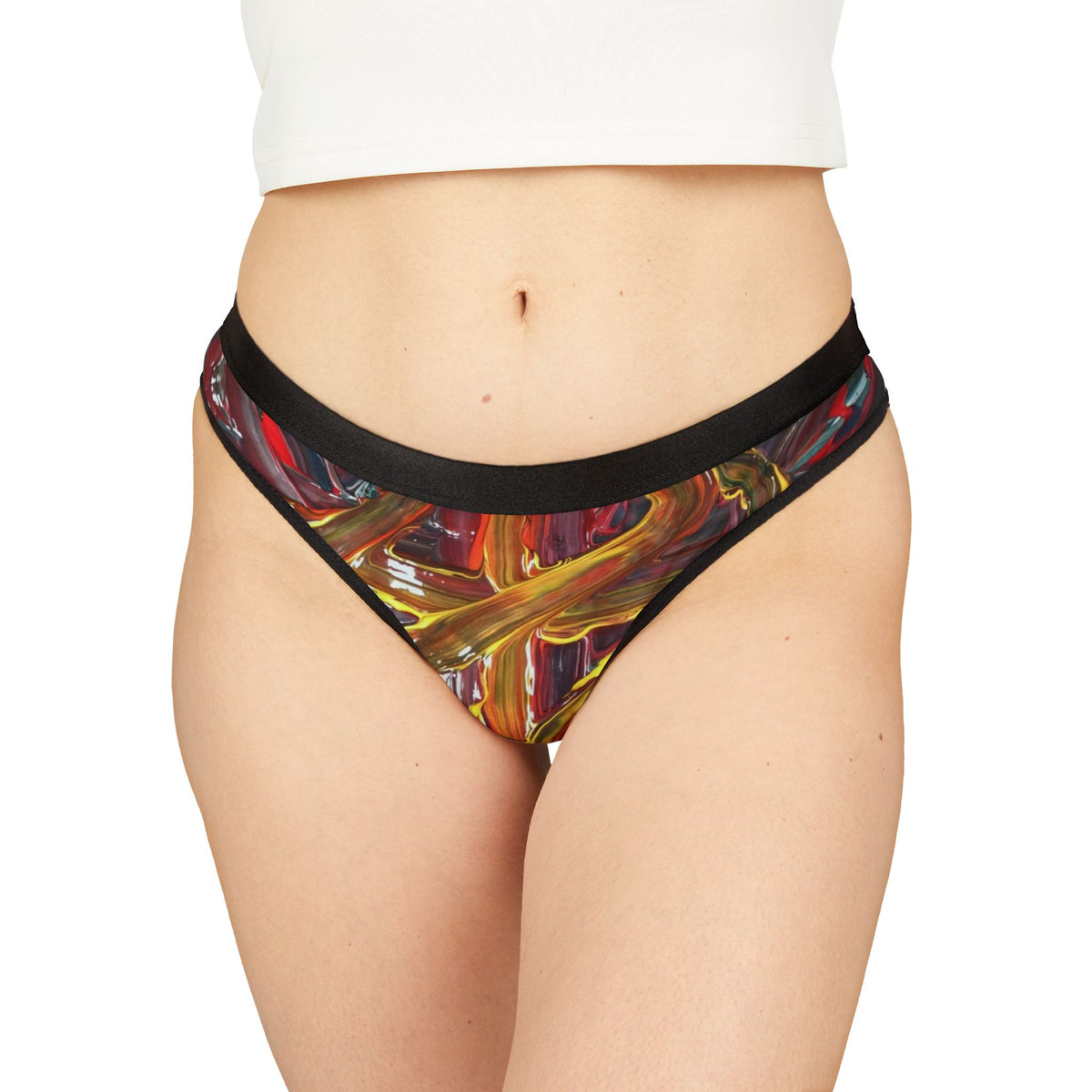 Artistic Women's Thongs - AOP, Colorful Underwear, Unique Lingerie, Comfortable Thongs, Gift for Her, Festival Intimates