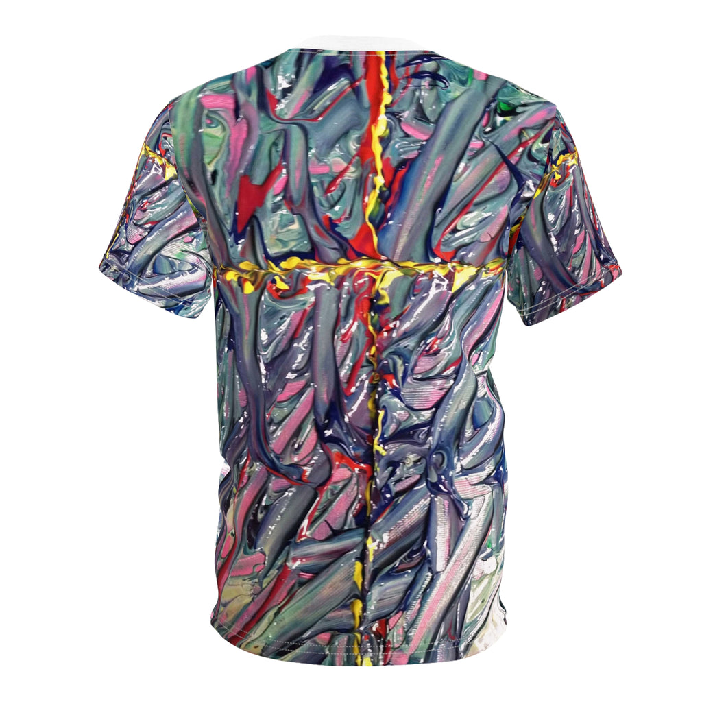 Abstract Paint Texture Tee — Colorful All-Over Print Art T-Shirt