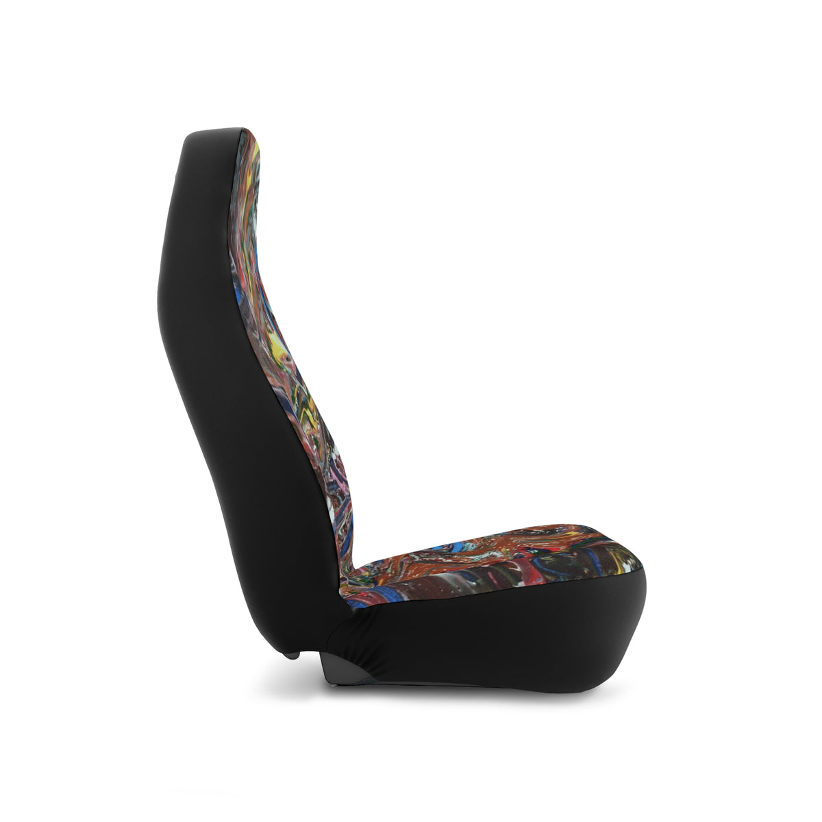 Abstract Paint Swirl Car Seat Covers — Colorful Artistic Auto Seat Protector