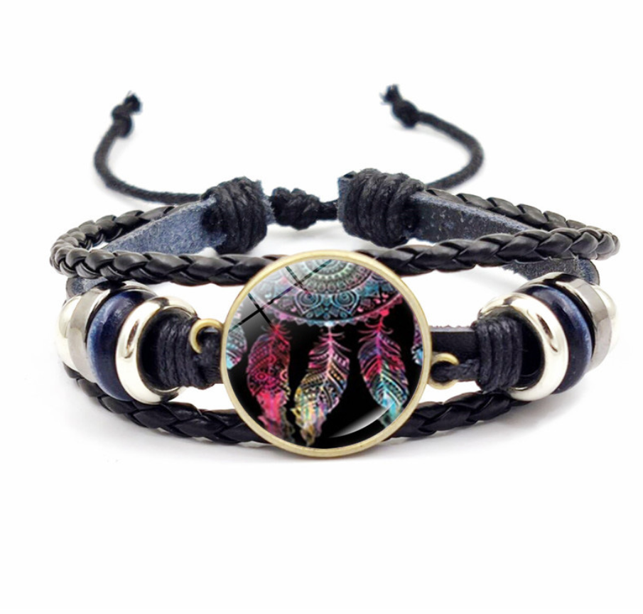 Dreamcatcher Bracelet, Woven Bronze Wolf Bracelet