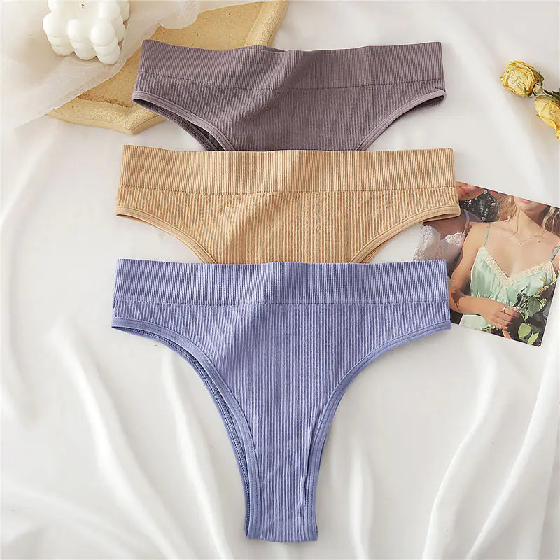 High Waisted Women's Seamless Thongs in 9 Colors JahSonFire