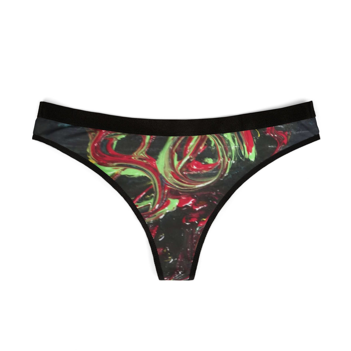 Abstract Neon Roses Women's Thong – Floral All-Over-Print Lingerie