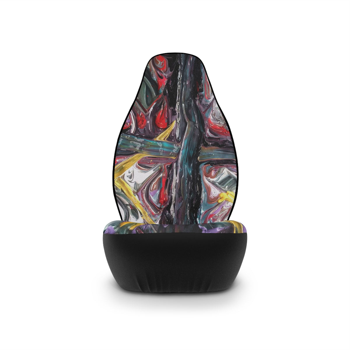 Abstract Expressionist Car Seat Covers — Colorful Painted Auto Seat Protector