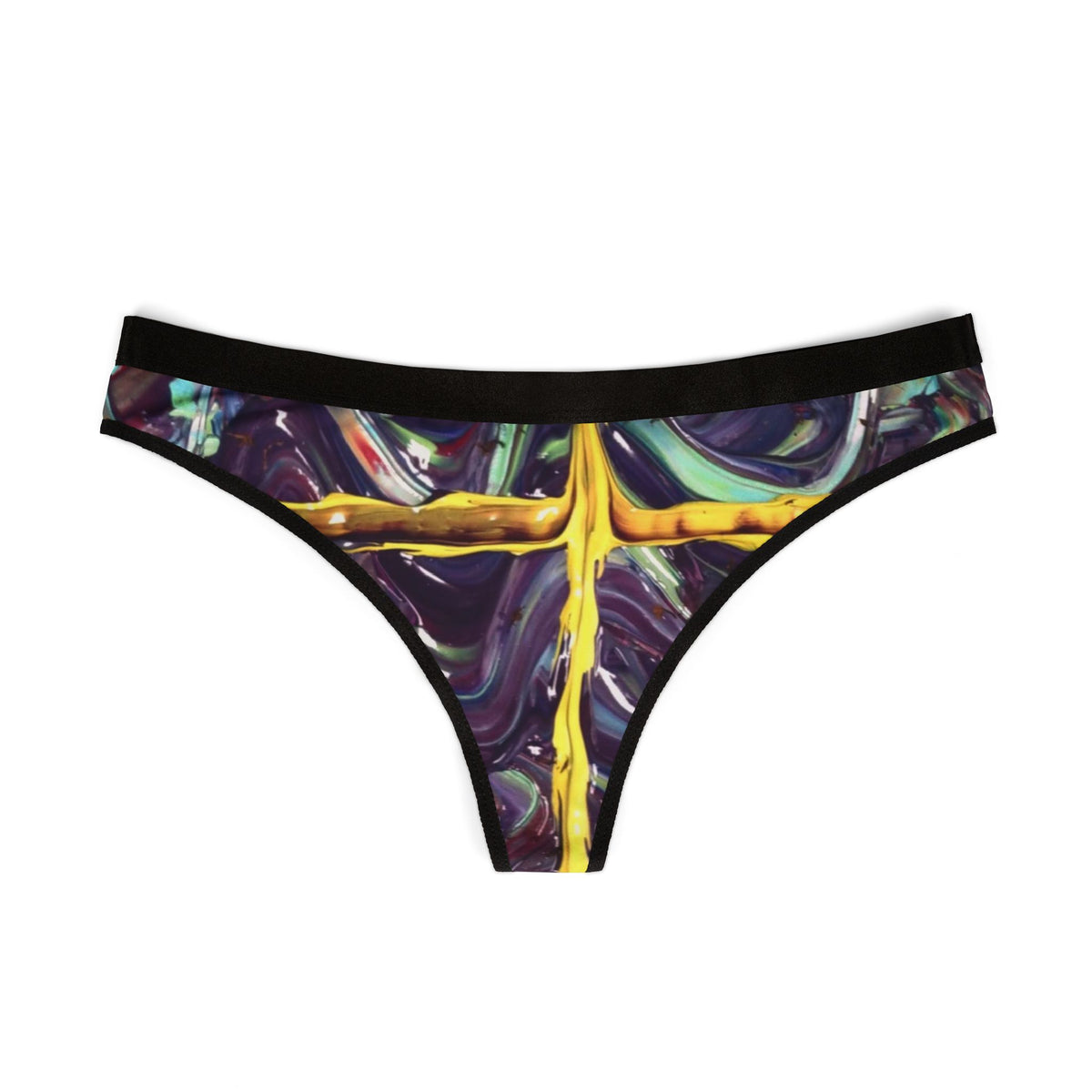 Vibrant Women's Thongs, Colorful Underwear, AOP Lingerie, Bold Fashion Staple, Unique Gift for Her