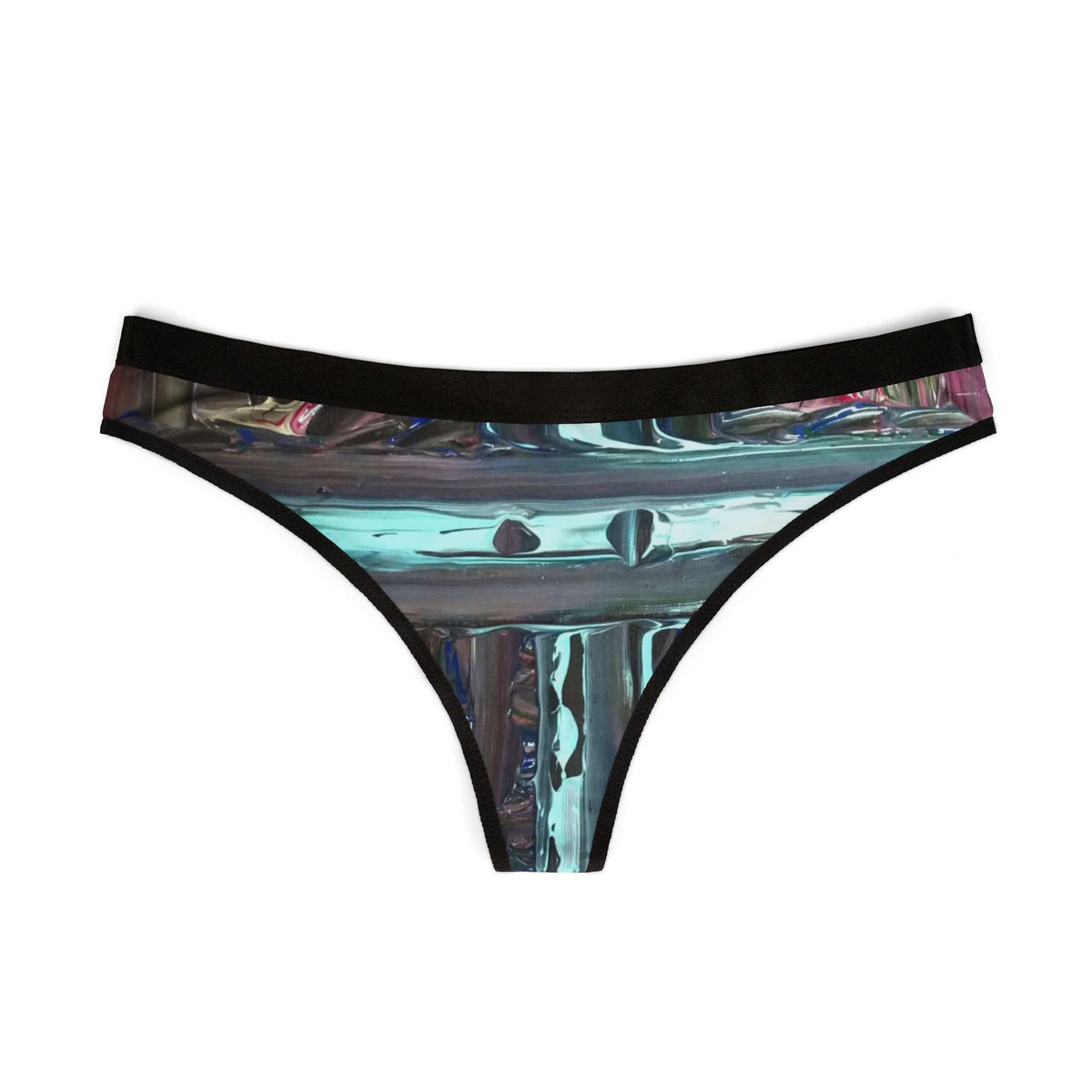 Iridescent Abstract Print Women's Thong — All-Over-Print Lingerie