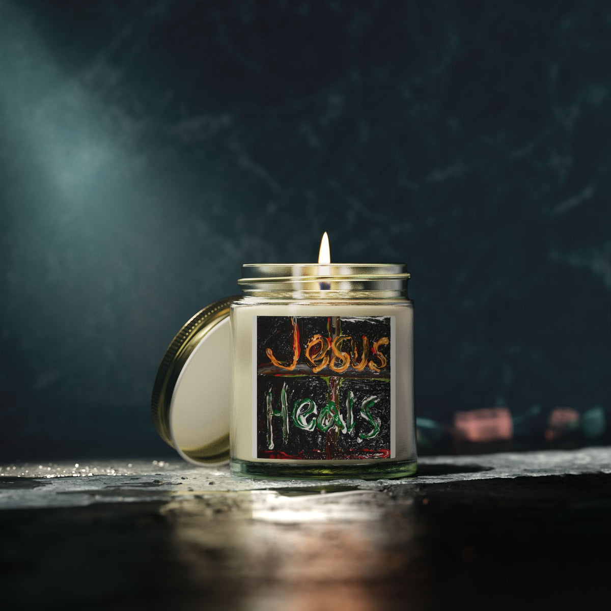 Jesus Heals Scented Candle — Coconut Apricot Wax (4oz & 9oz)