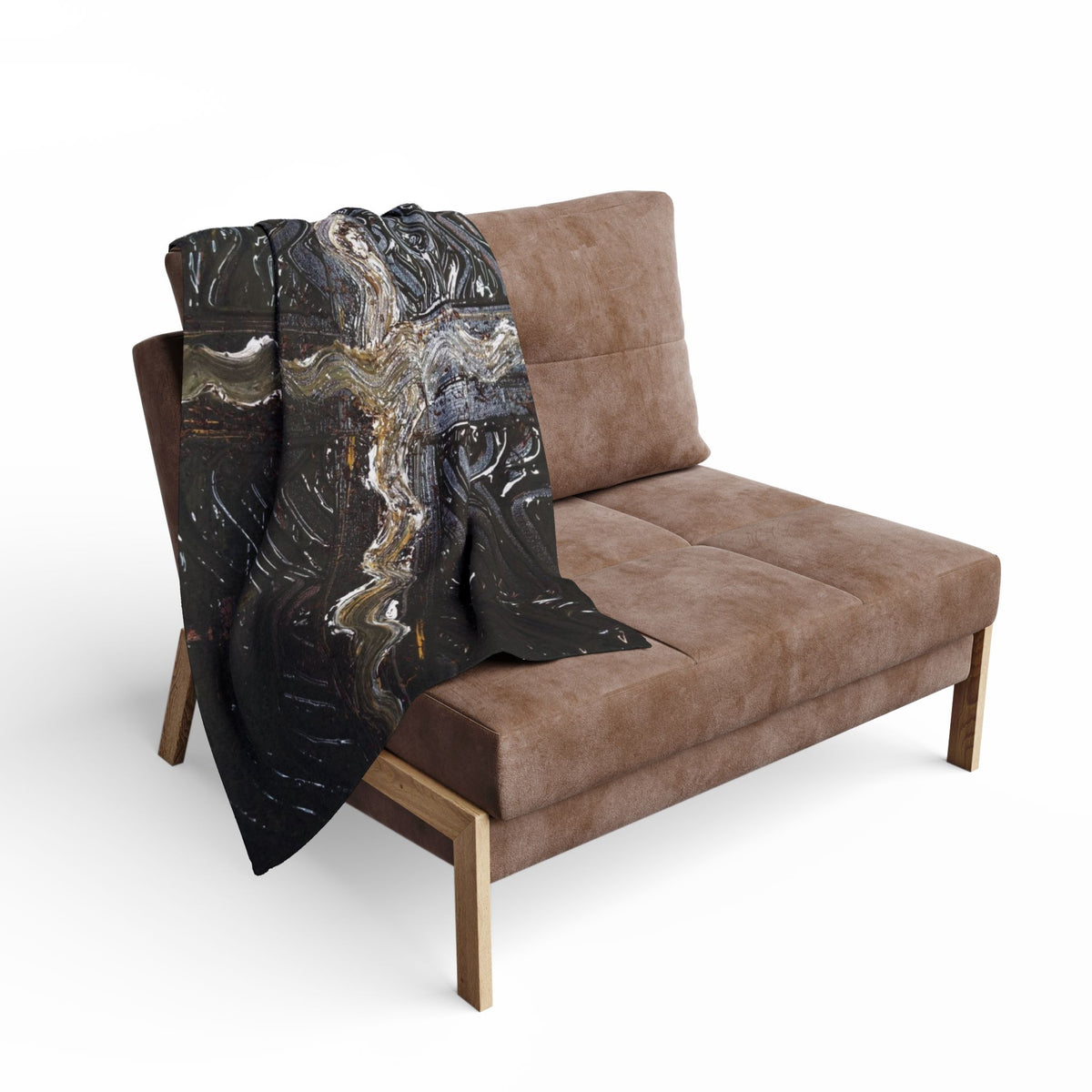 Arctic Fleece Blanket — Dark Industrial Window Cross Design, Cozy Throw for Home & Cabin