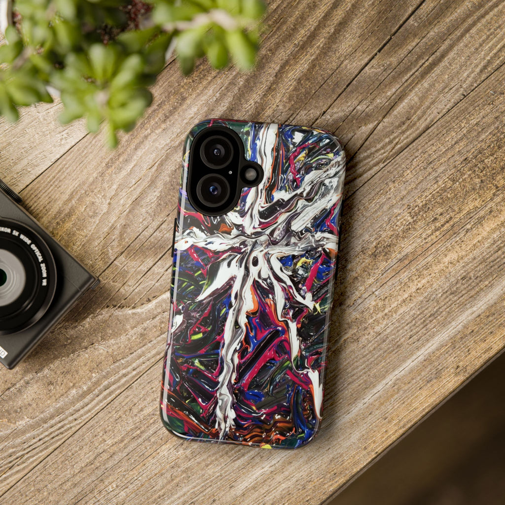 Abstract Splash Tough Phone Case – Colorful Drip Art Protective Cover