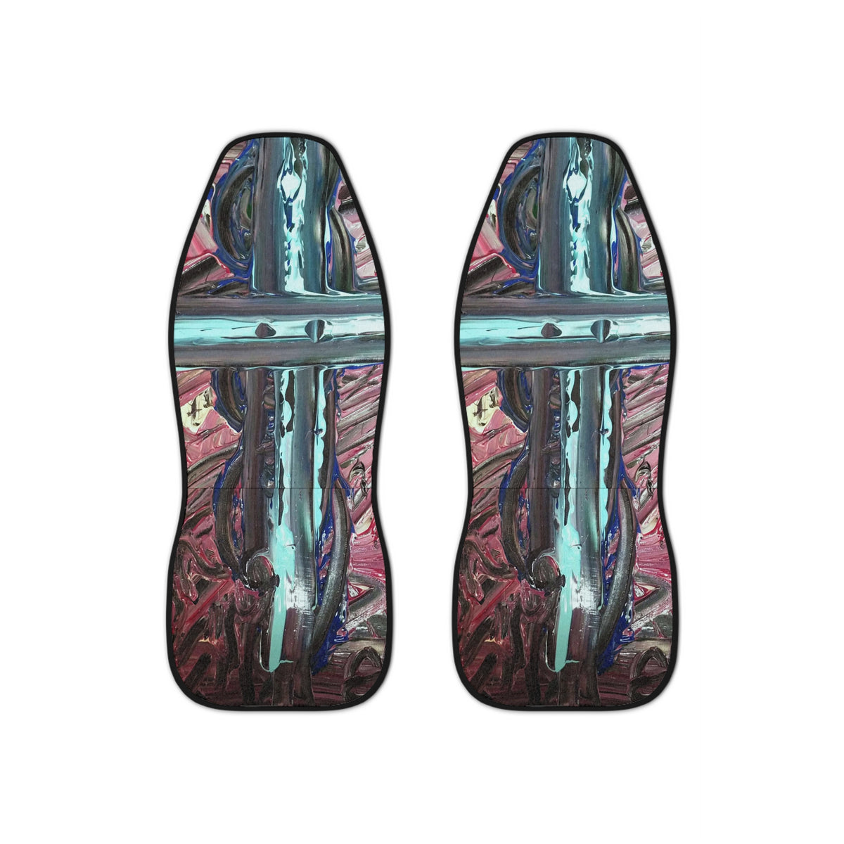 Abstract Metallic Cross Car Seat Covers — Artistic Automotive Seat Protector