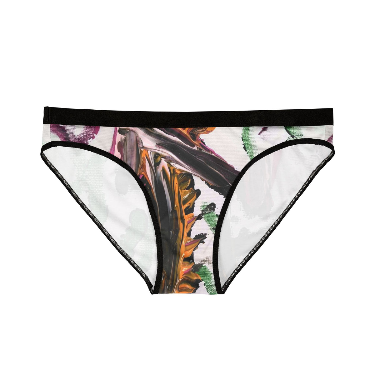 Floral Brushstroke Bikini Briefs — Artistic Watercolor Women's Underwear