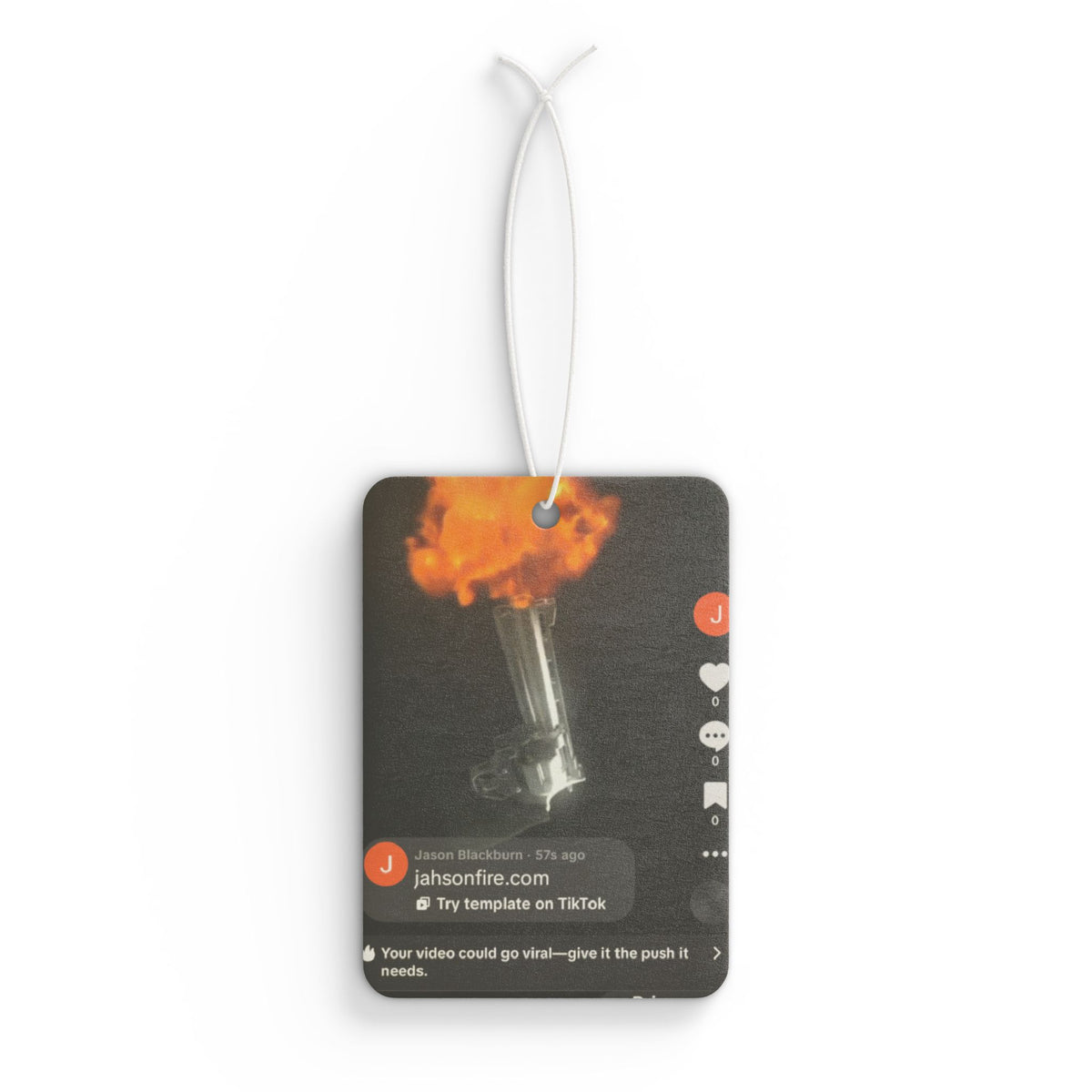 Car Air Freshener — Orange Flame TikTok Screenshot Scent Tag