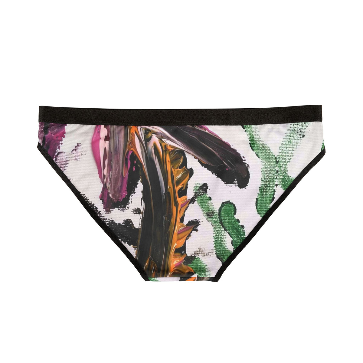 Floral Brushstroke Bikini Briefs — Artistic Watercolor Women's Underwear