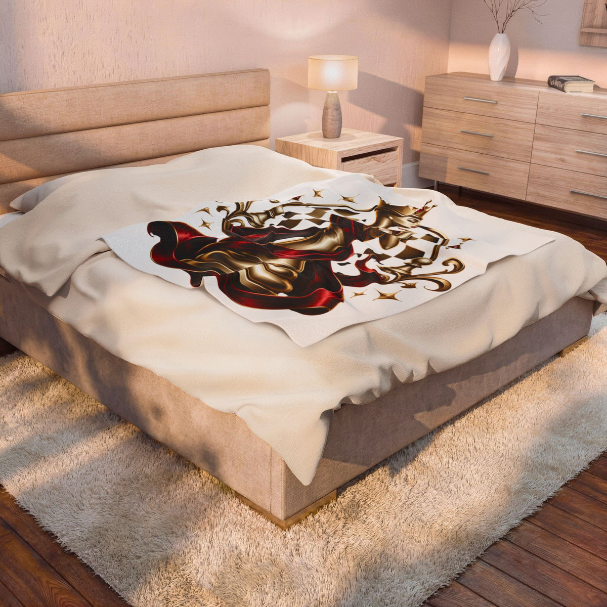 Royal Chess Queen Velveteen Plush Blanket