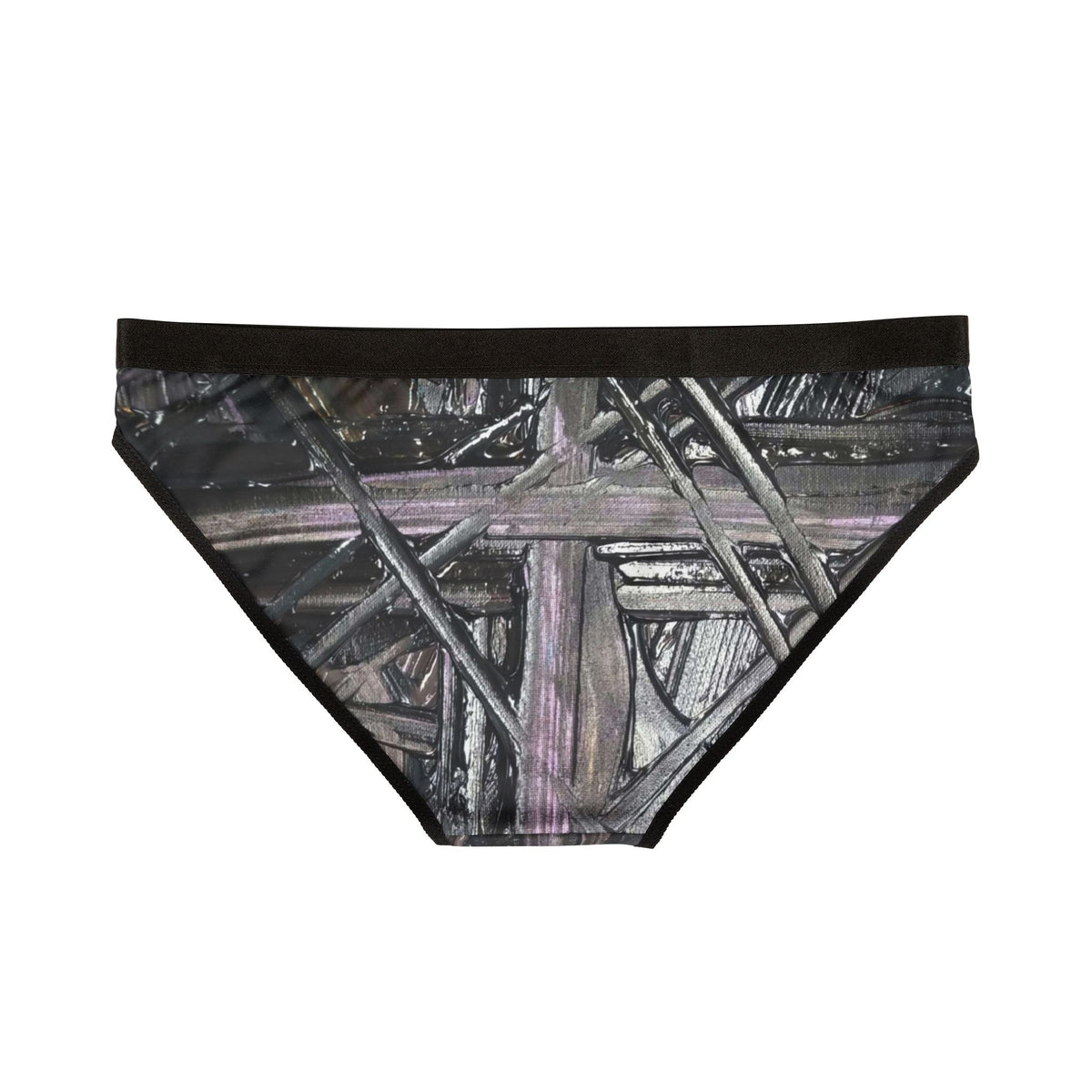 Woven Wood Pattern Women's Bikini Briefs – Gray Rustic Print AOP