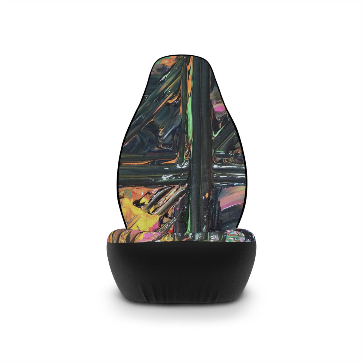 Abstract Expression Car Seat Covers — Colorful Painted Grid Design