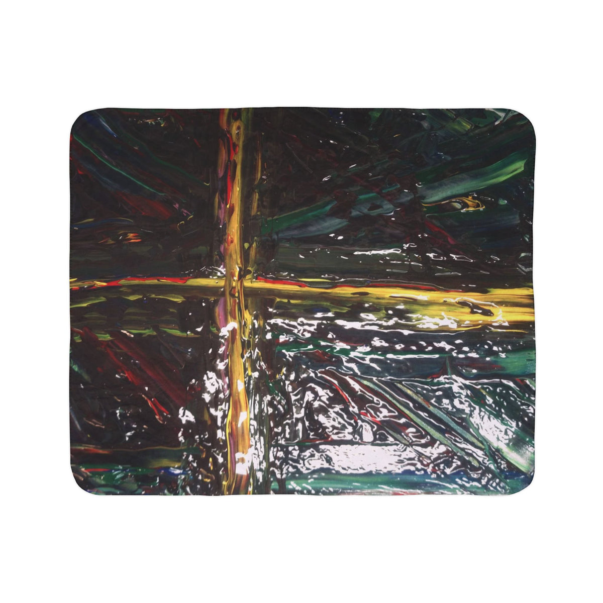 Artistic Fleece Sherpa Blanket - Cozy Home Decor, Gift for Art Lovers, Unique Throw for Winter, Warm Soft Blanket, Colorful Accent Piece