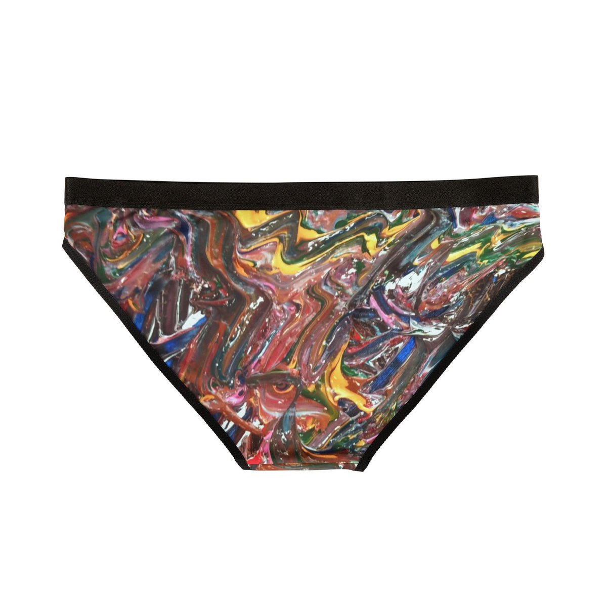 Abstract Marble Print Women's Bikini Briefs — Colorful Swirl Pattern