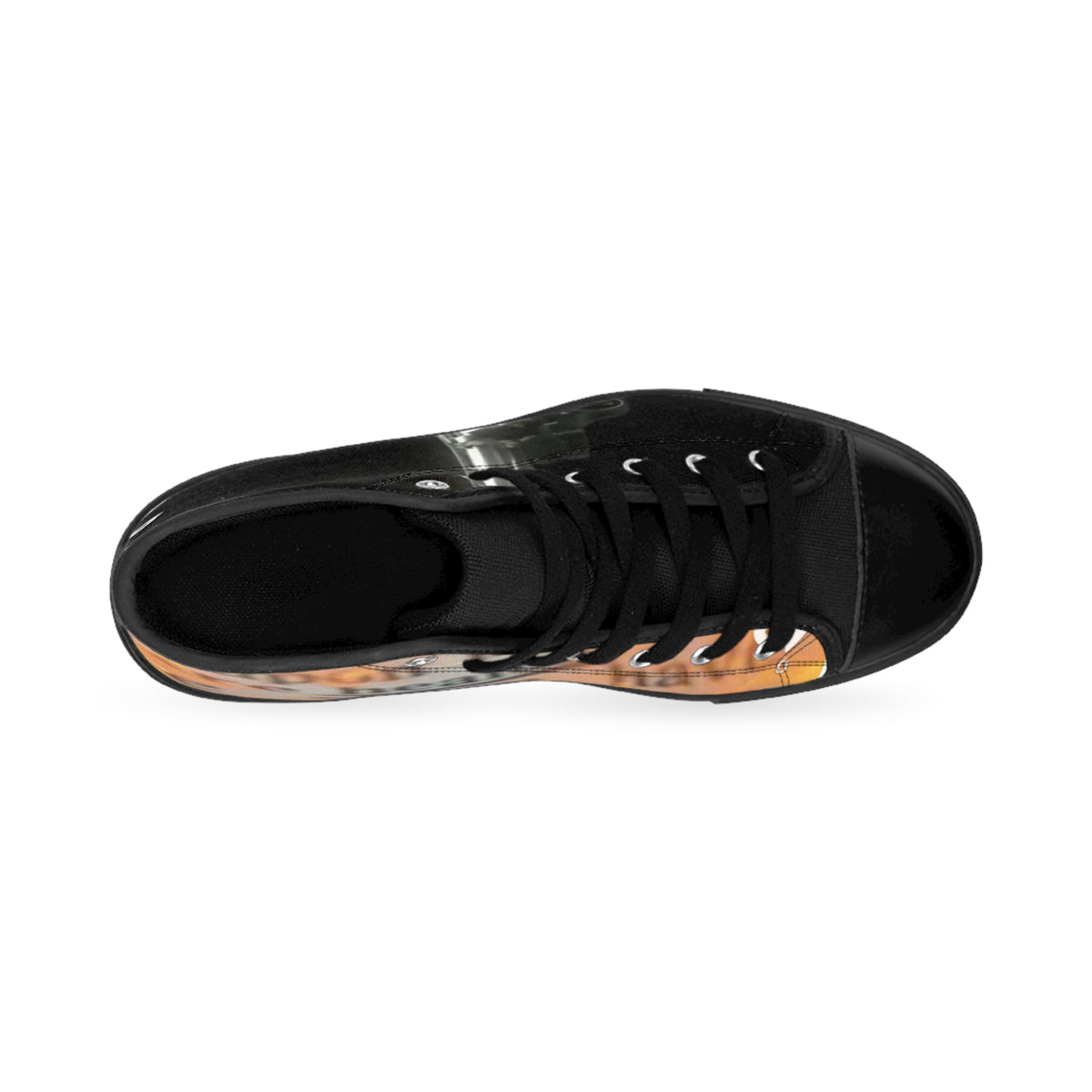 Men's Classic High-Top Sneakers – Gothic Gun & Script Graphic