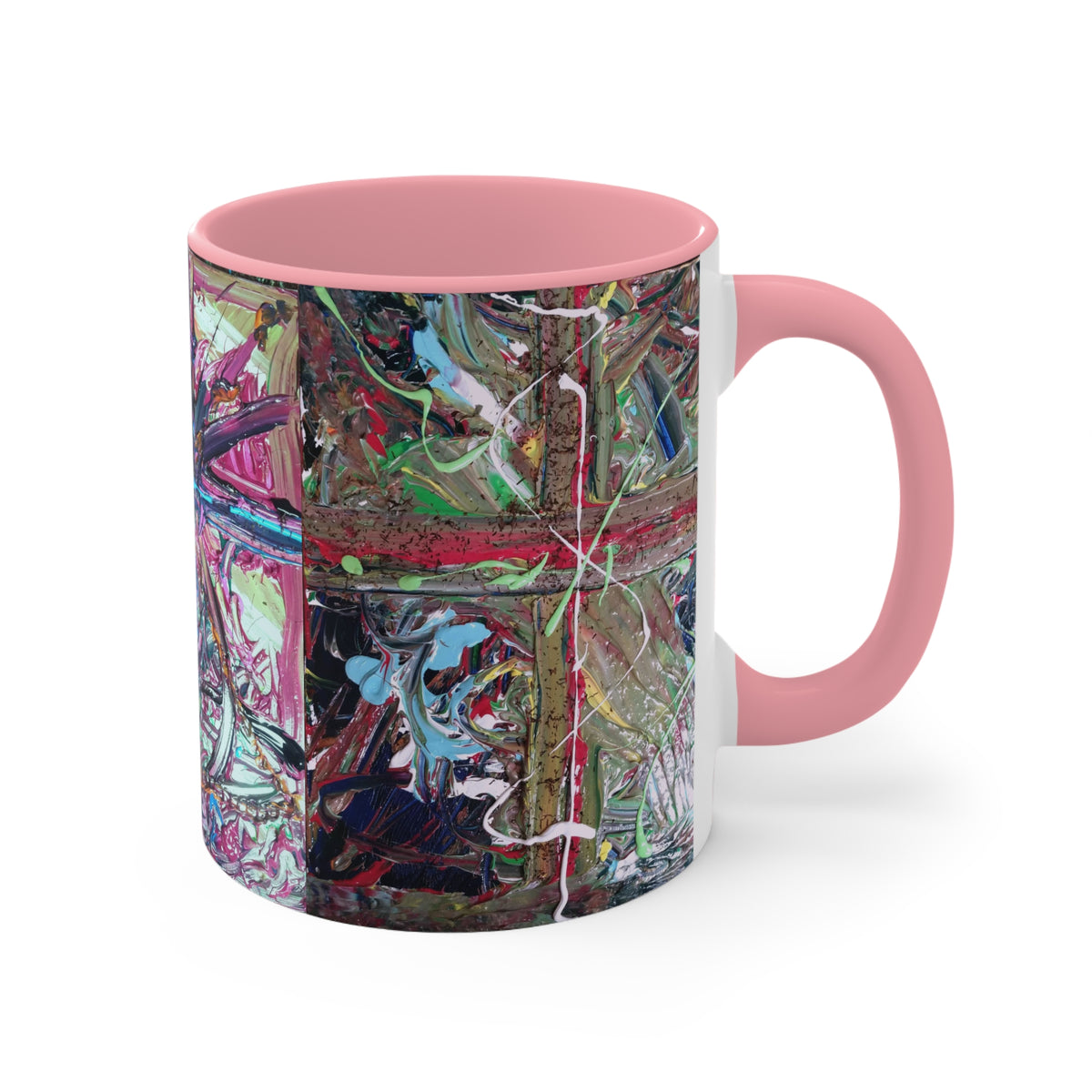 Abstract Colorburst Accent Mug — Pink Interior