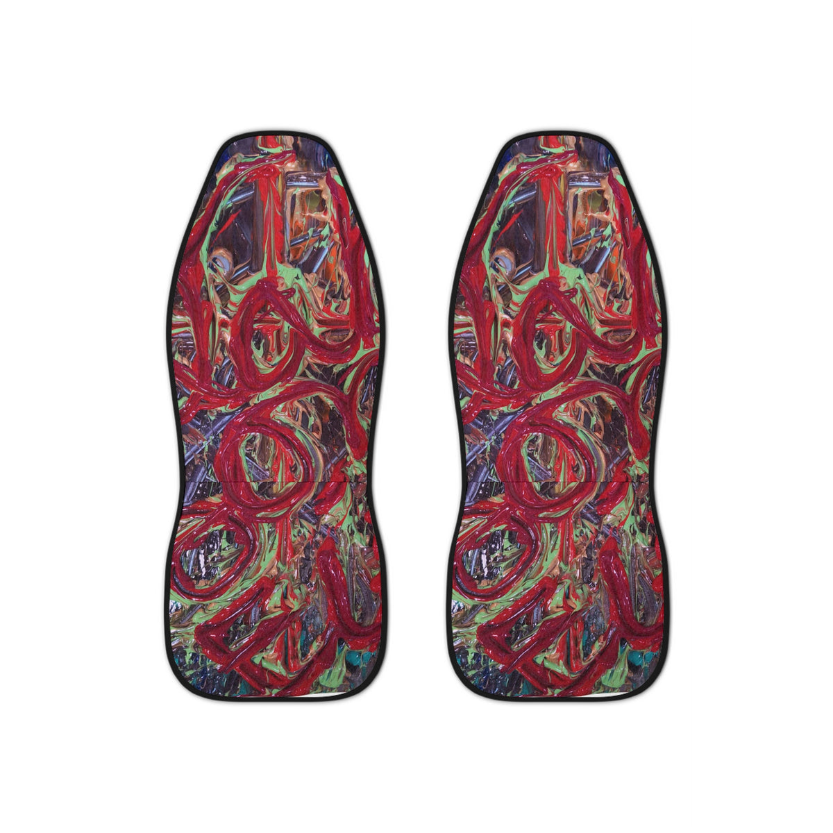Abstract Red Graffiti Car Seat Covers — Bold Urban Art Auto Protector