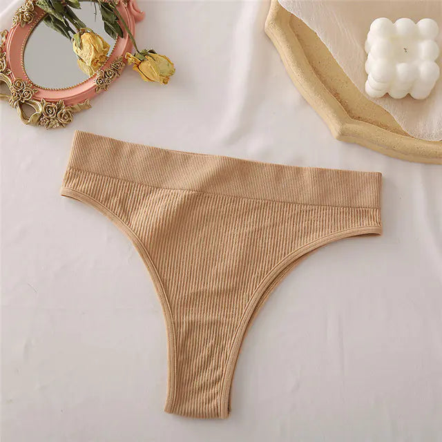 High Waisted Women's Seamless Thongs in 9 Colors JahSonFire