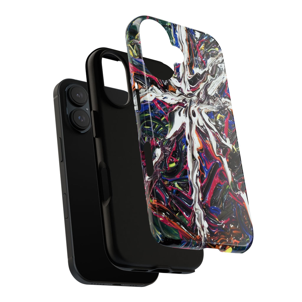 Abstract Splash Tough Phone Case – Colorful Drip Art Protective Cover