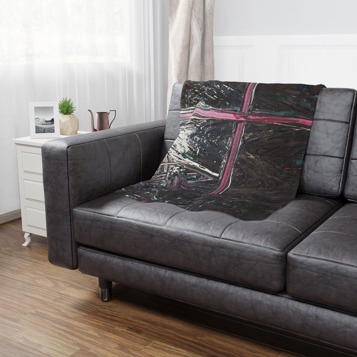 Cozy Minky Blanket with Abstract Window Design | Soft Throw for Home Décor, Gifts for Her, Snuggle Blanket, Winter Warmth