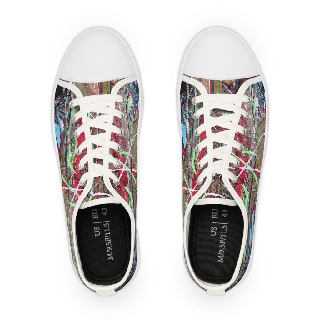 Graffiti Art Low Top Sneakers — Colorful Urban Street Shoes for Men