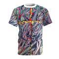 Abstract Paint Texture Tee — Colorful All-Over Print Art T-Shirt