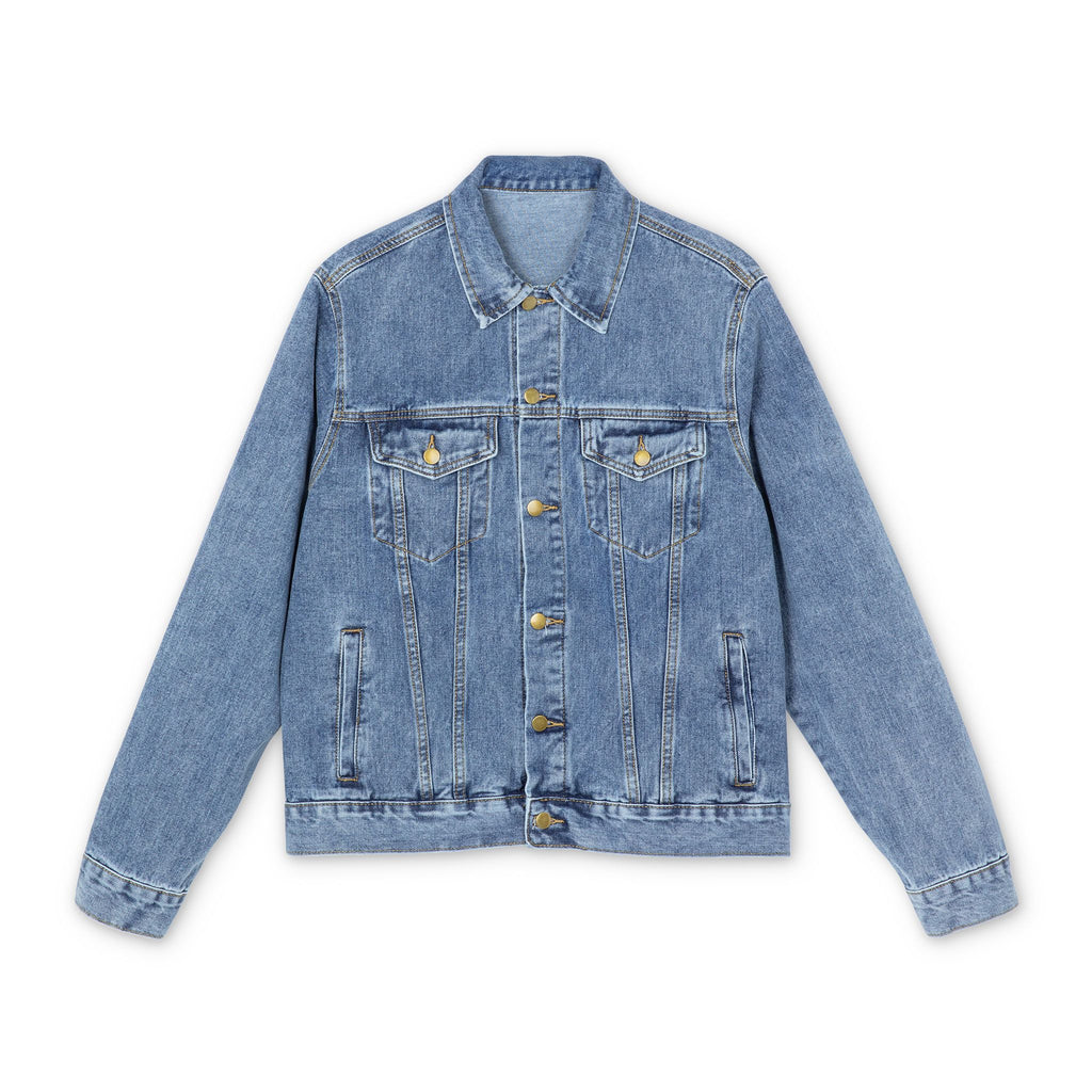 Denim Jacket — Abstract Red Window Back Patch