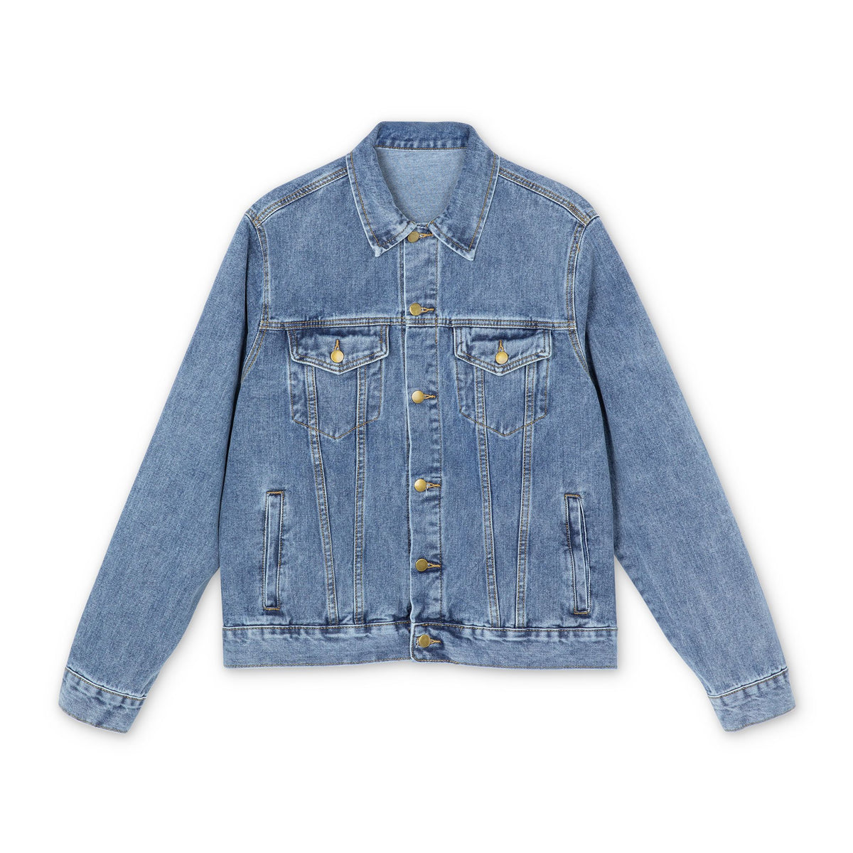 Denim Jacket — Abstract Red Window Back Patch