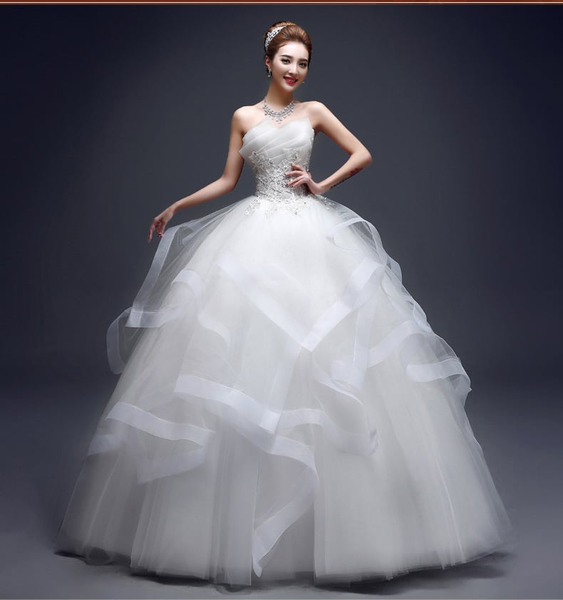 One-Shoulder Wedding Dresses Neatly Repaired