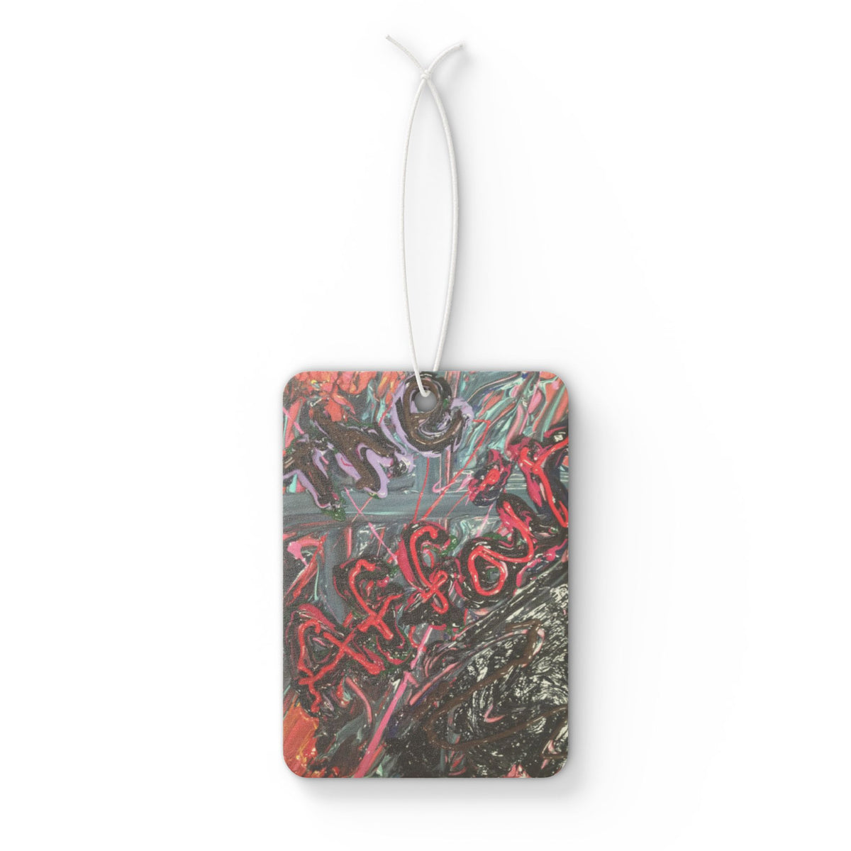 Abstract Graffiti Car Air Freshener — Urban Neon Scent Tag