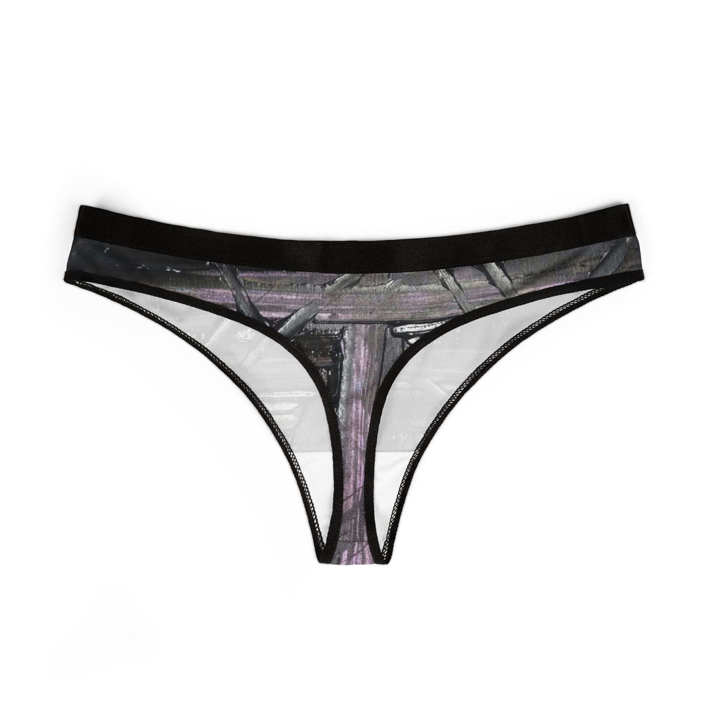 Women's Thong — Dark Geometric Patterned All-Over-Print Panty