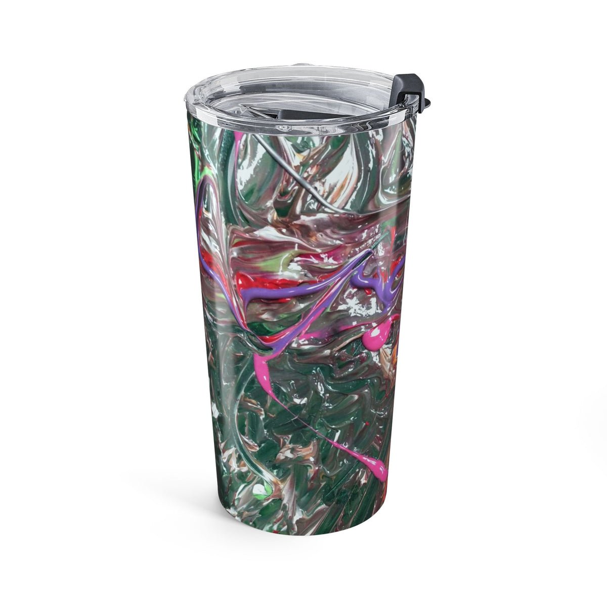 20oz Abstract Marble Tumbler — Colorful Swirl Insulated Travel Cup