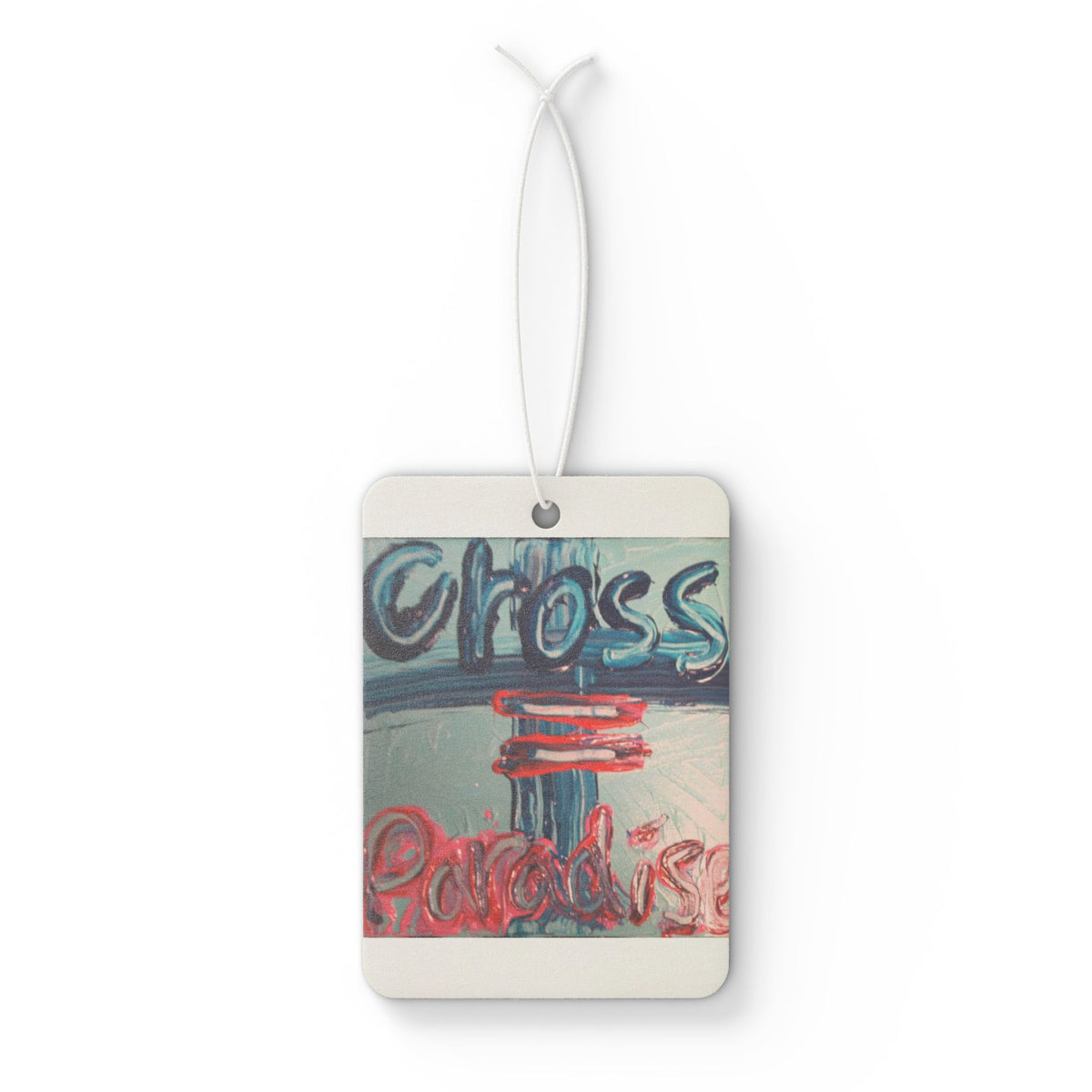 Cross=Paradise Car Air Freshener — Retro Neon Vibe Scented Hanging Ornament