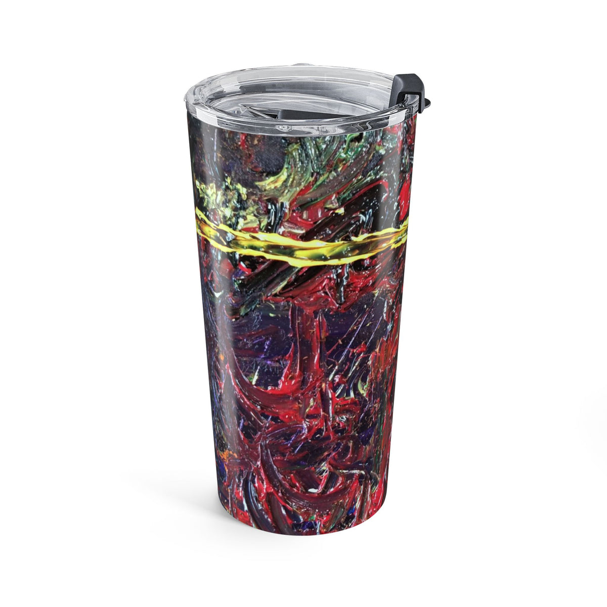 20oz Abstract Cross Tumbler — Red & Gold Artistic Travel Cup