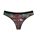 Women's Abstract Art Thong — Colorful Painterly AOP Undergarment