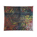 Abstract Red & Gold Swirl Comforter — Bold Modern Art Bedding
