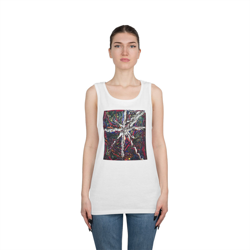 Abstract Starburst Tank Top — Colorful Modern Art Graphic Tank