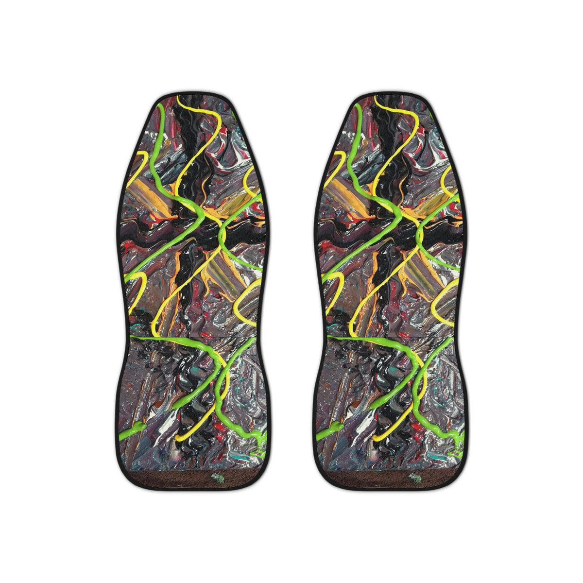 Abstract Neon Flow Car Seat Covers — Bold Art Print Automotive Seat Protector
