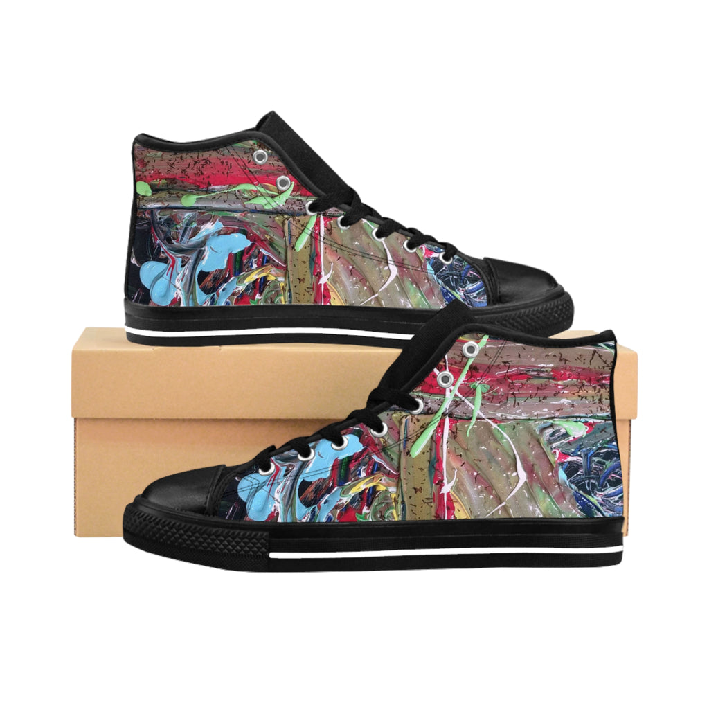 Abstract Graffiti High-Top Sneakers — Women's Classic Canvas Shoes