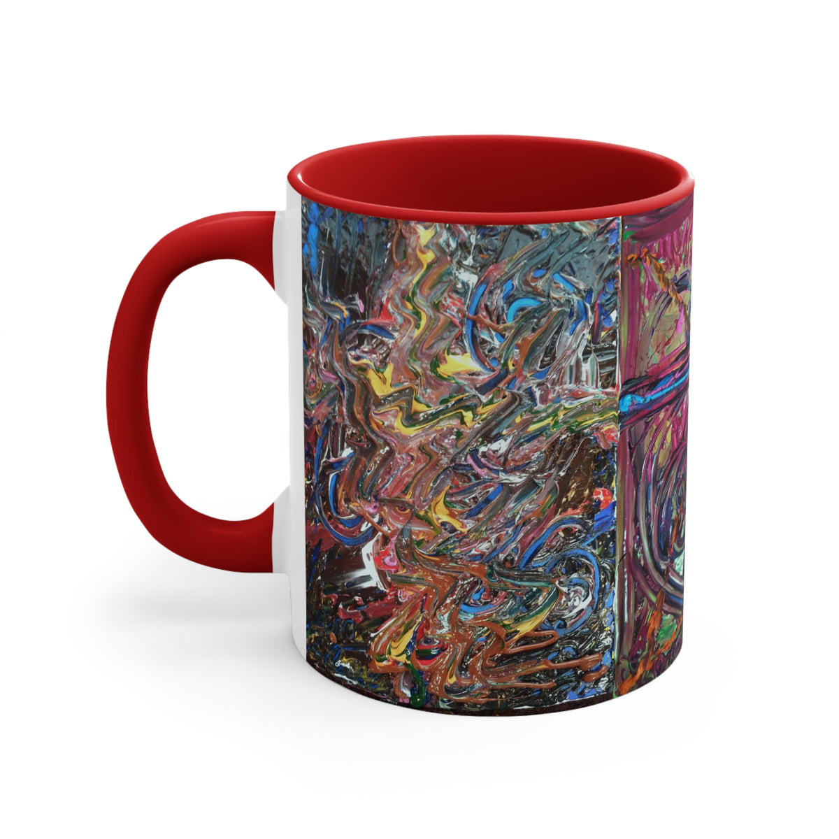 Abstract Colorburst Accent Mug — Pink Interior