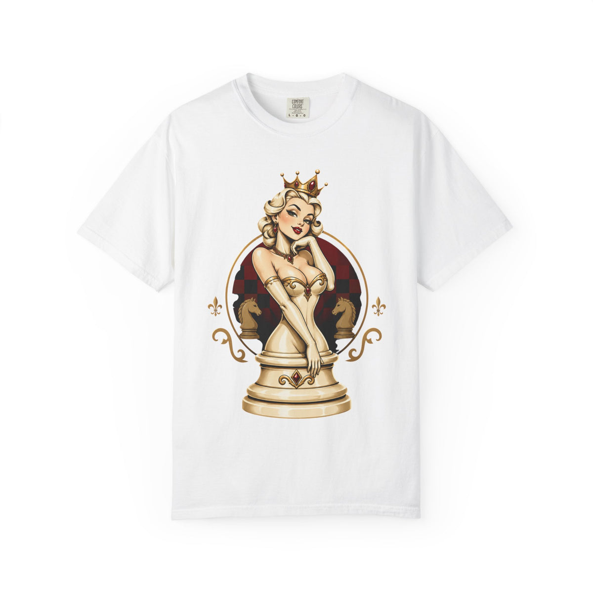 Regal Pin-Up Queen Chess Piece T-Shirt