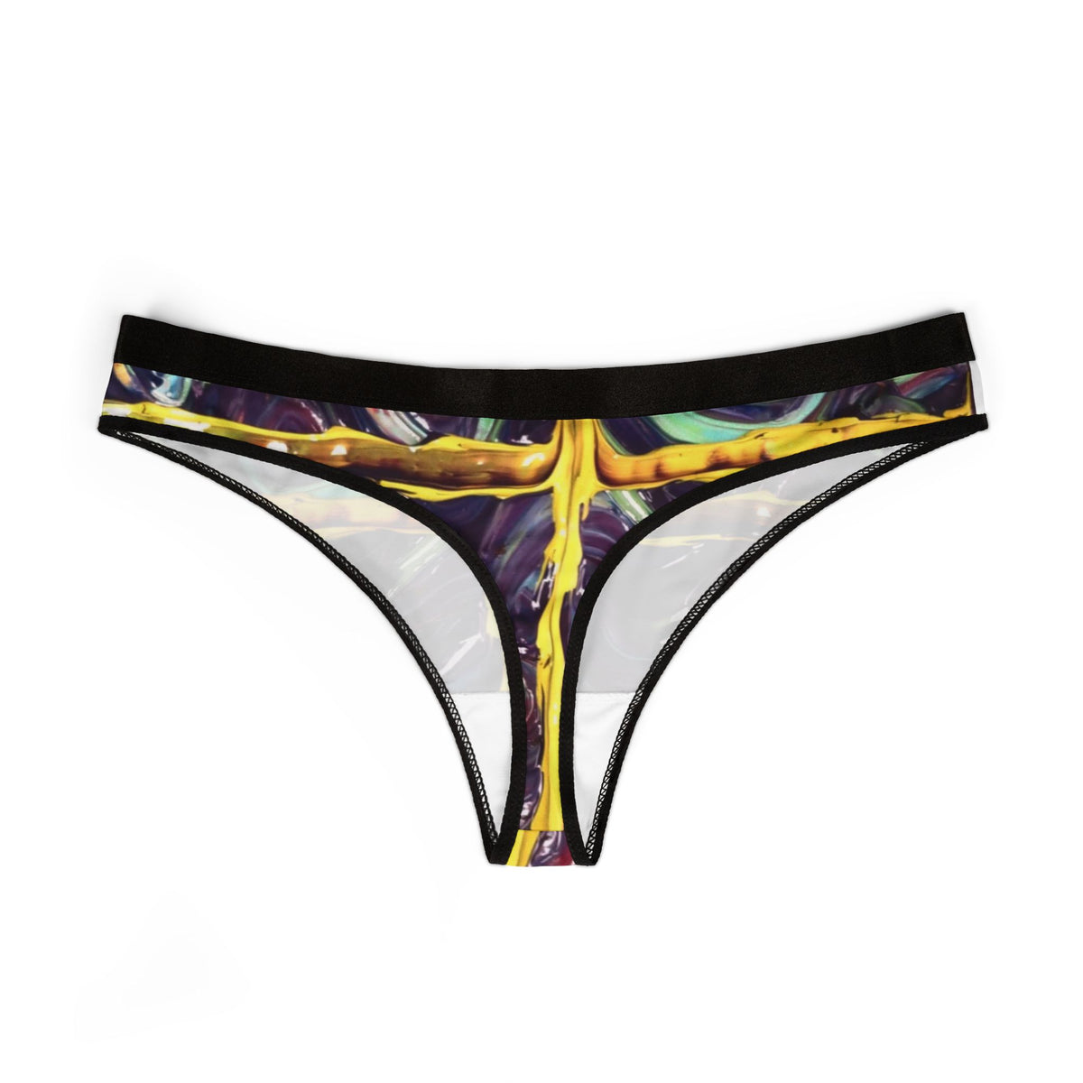 Vibrant Women's Thongs, Colorful Underwear, AOP Lingerie, Bold Fashion Staple, Unique Gift for Her