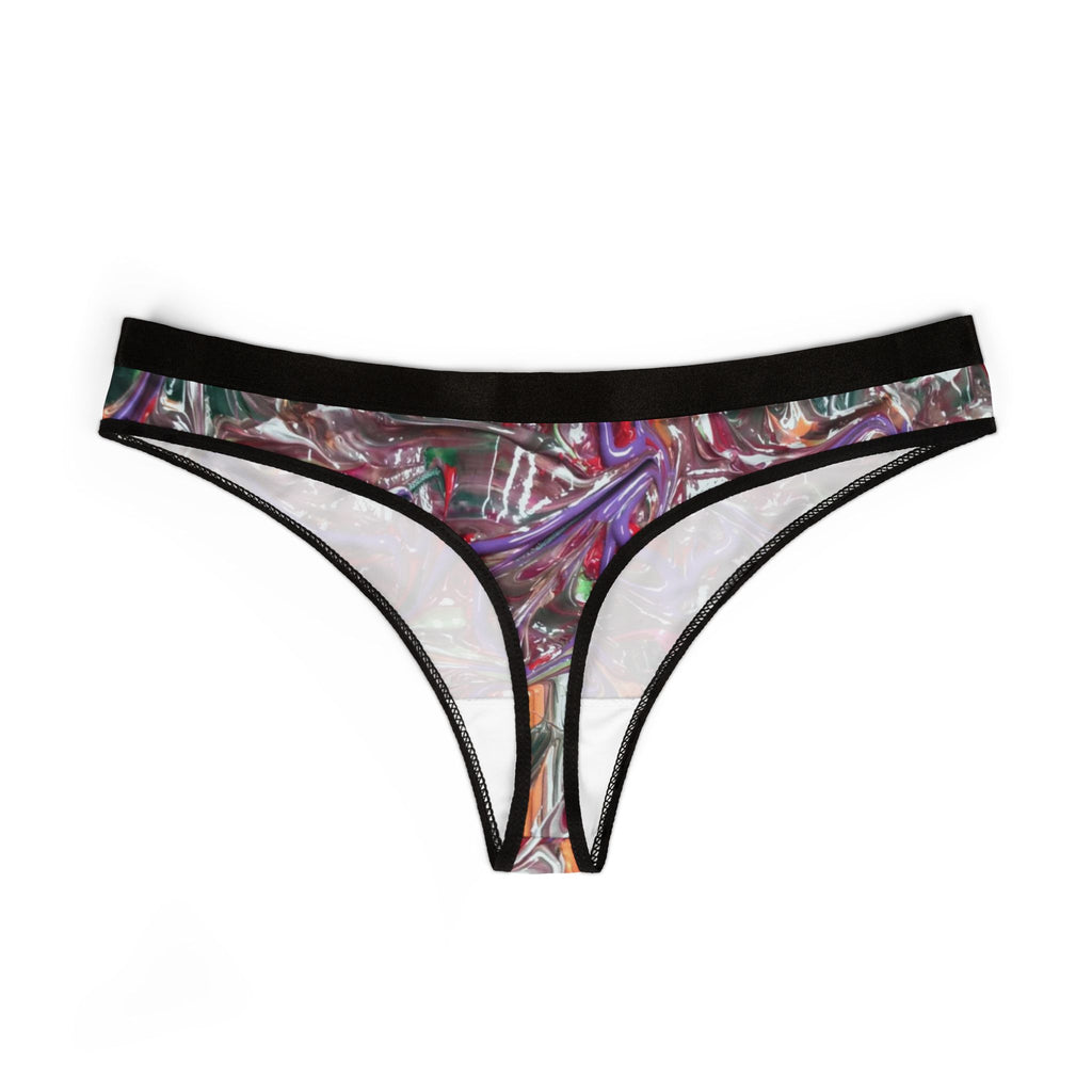 Abstract Art Women's Thong - Colorful Swirl All-Over Print