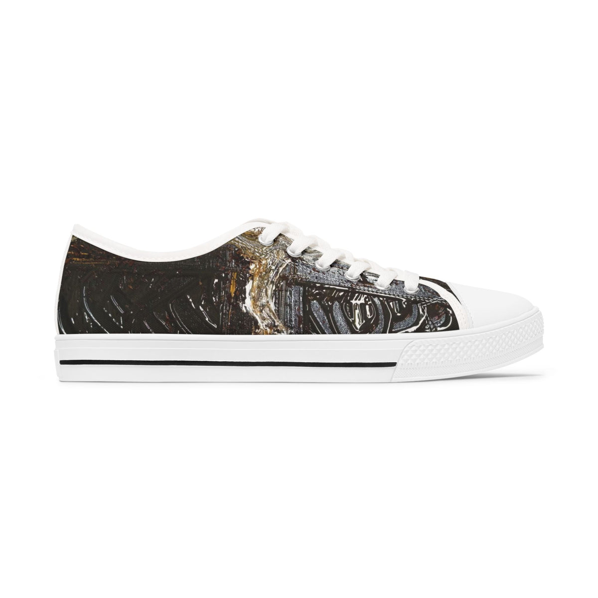 Low Top Sneakers — Dark Metallic Gothic Key Design