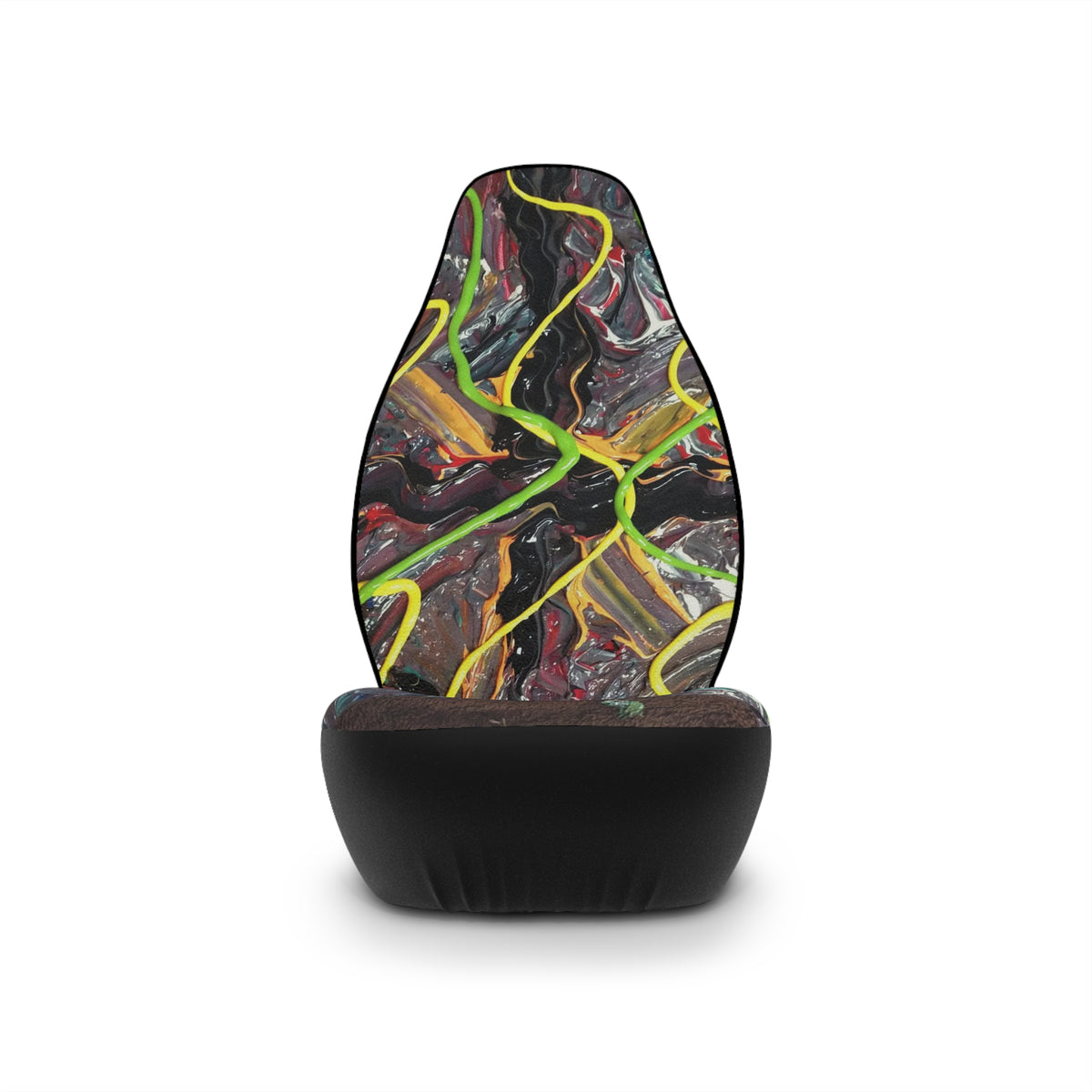 Abstract Neon Flow Car Seat Covers — Bold Art Print Automotive Seat Protector