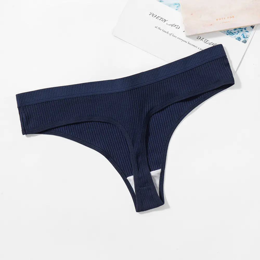 Trendy Solid Color Breathable Low Waist Women's Thongs JahSonFire